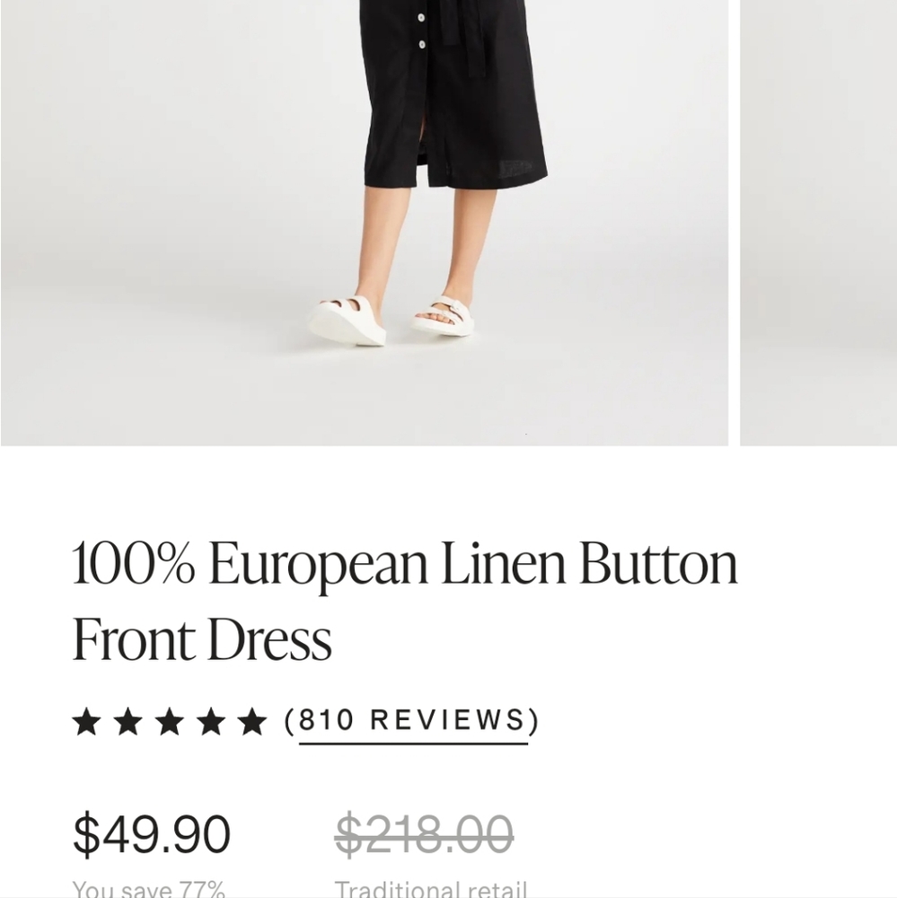 New Quince Linen Dress in Black - Picture 5 of 9